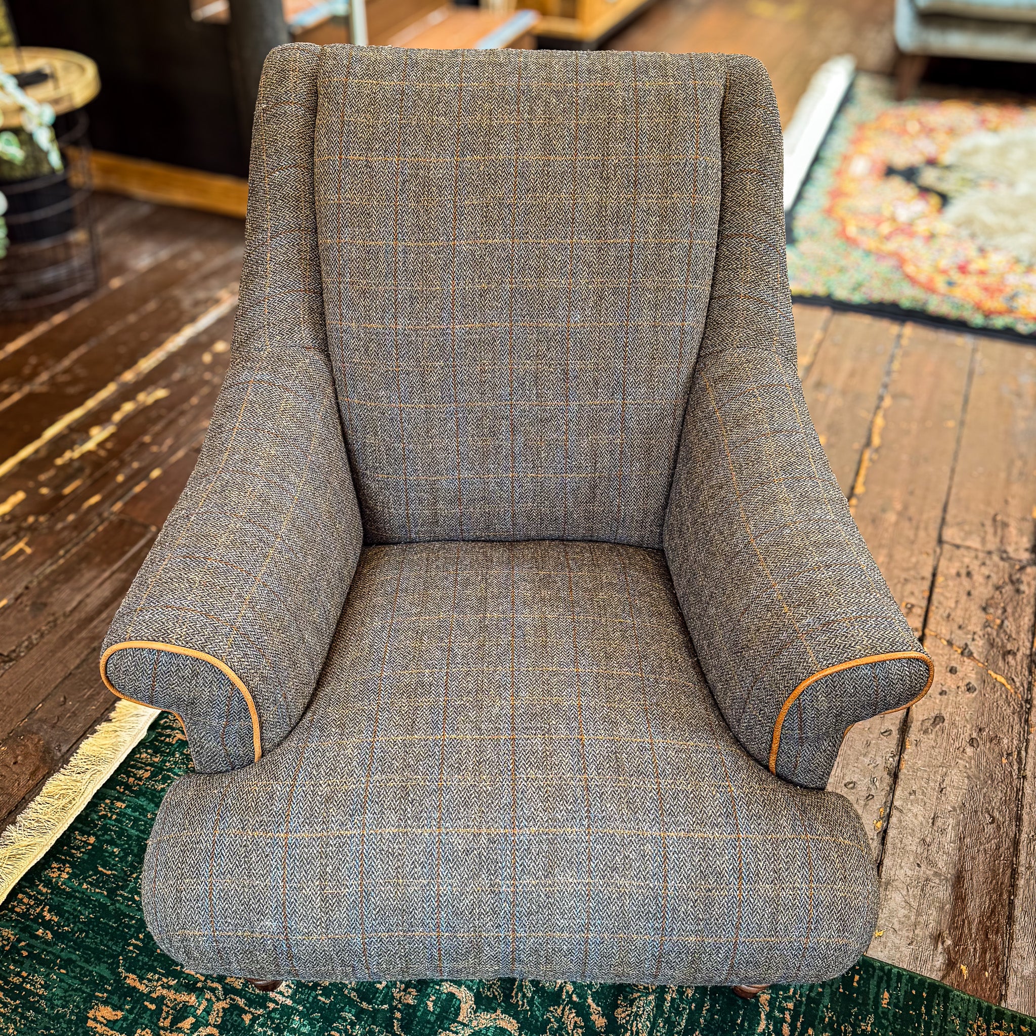 Osborn Armchair in Harris Tweed Grey - Image 6