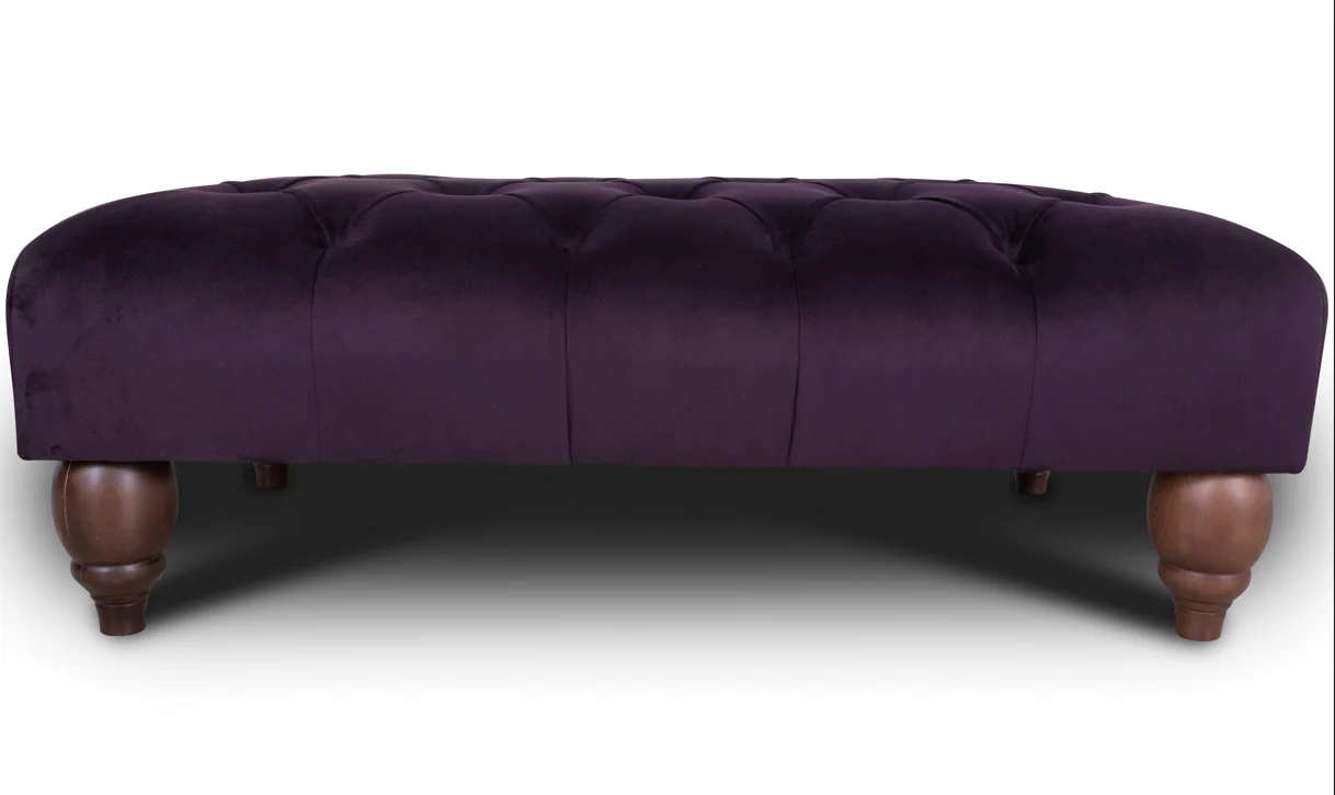 Oskar Italia Chesterfield Footstool in Plush Velvet - Image 6
