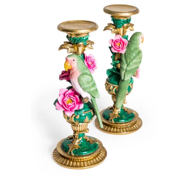 Pair of Ornate Parrot Candle Holders - Clearance - Image 4