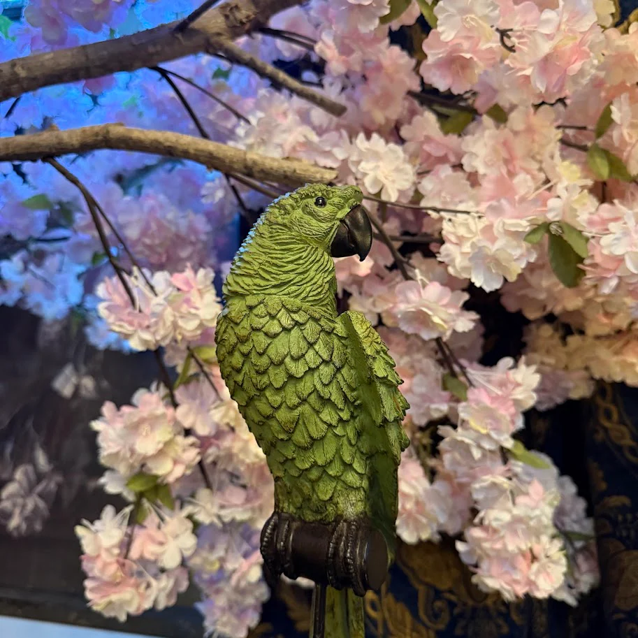 Parrot On Perch Figure Green - Image 2