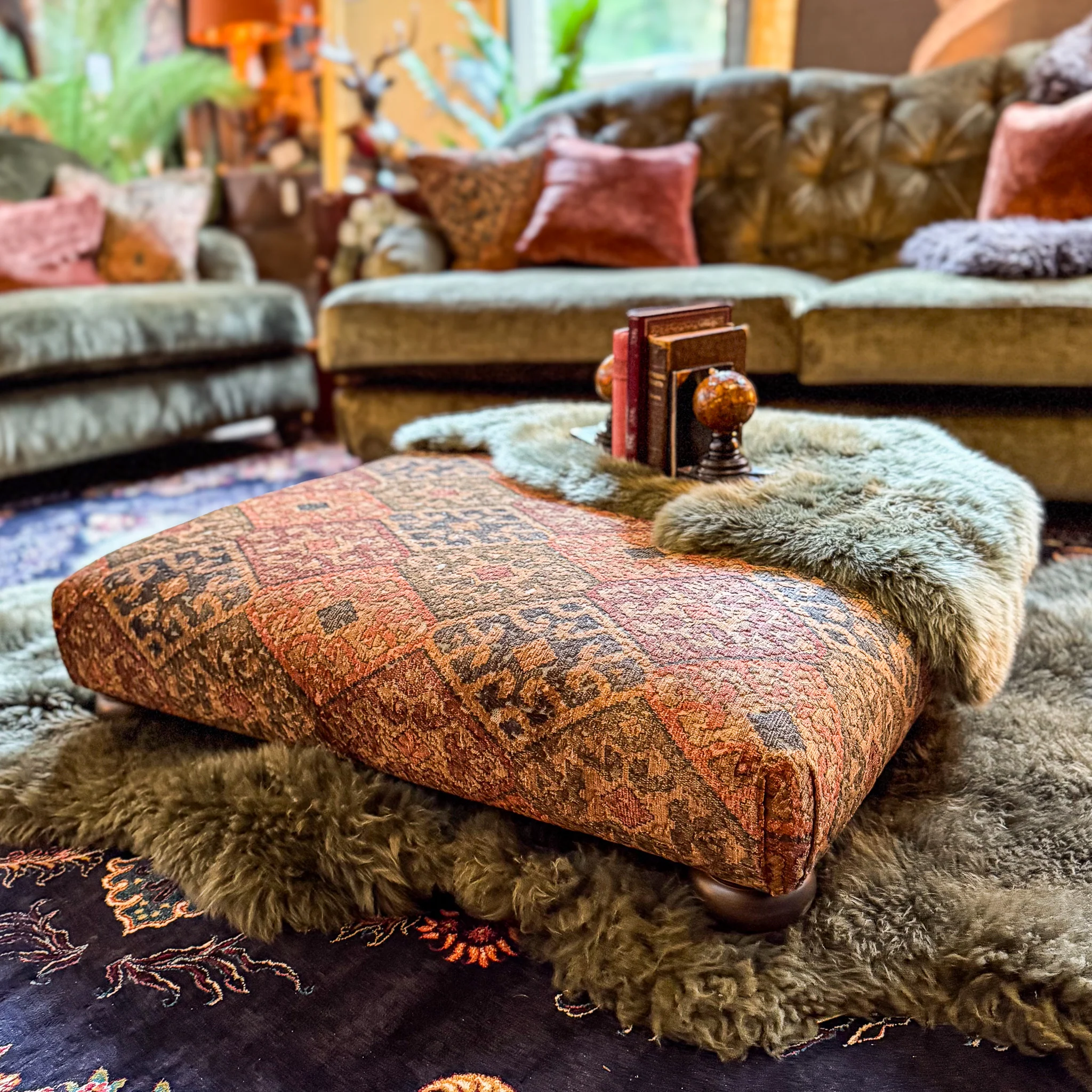 Pudding Footstool in Velvet - Image 3