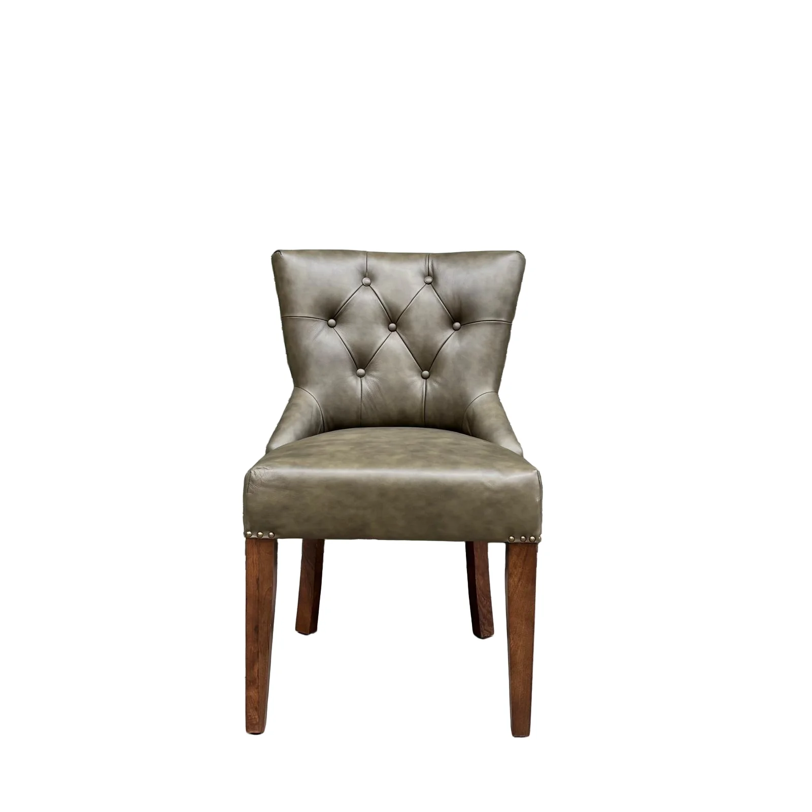 Riley Chesterfield Dining Chair in Leather - New - Image 17