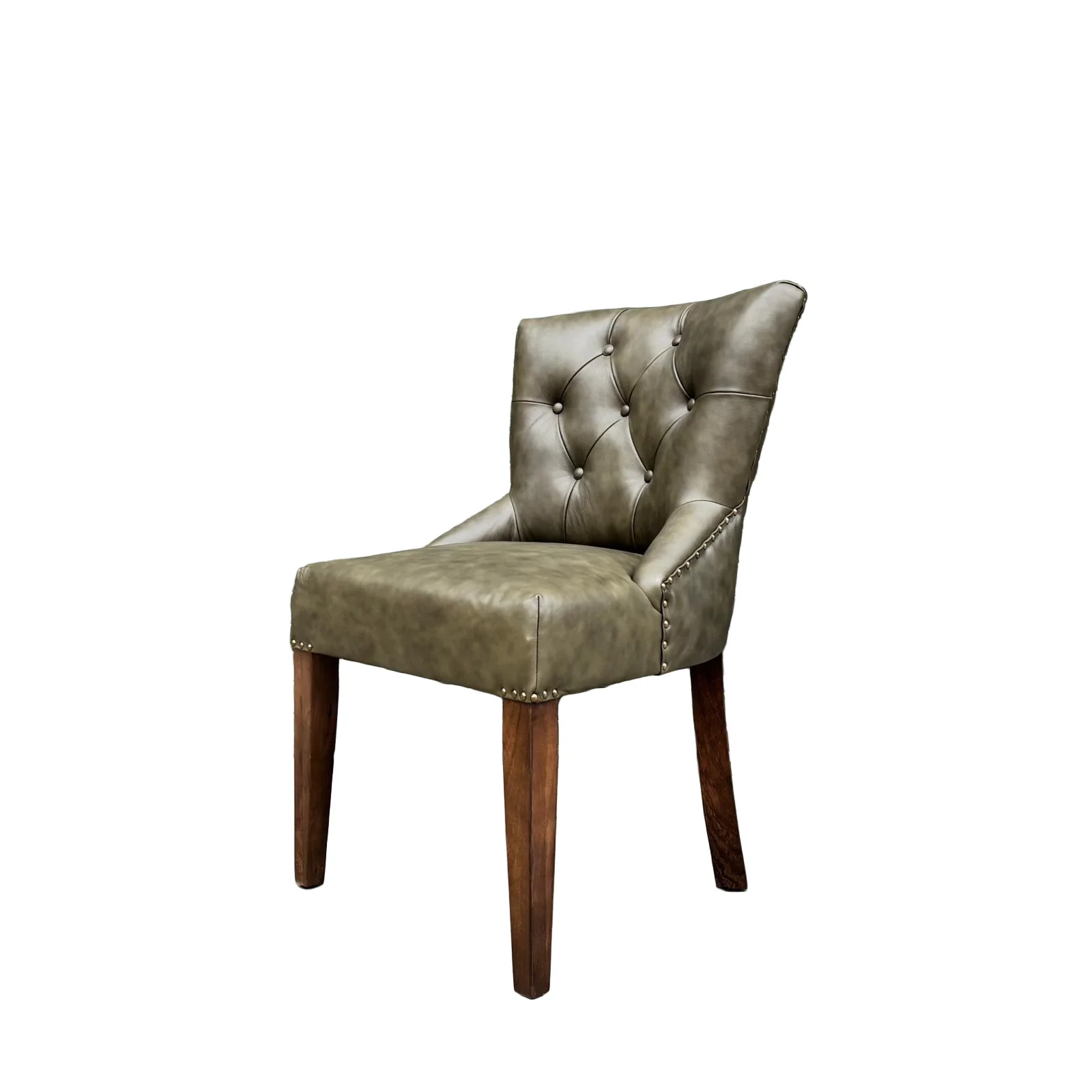 Riley Chesterfield Dining Chair in Leather - New - Image 18