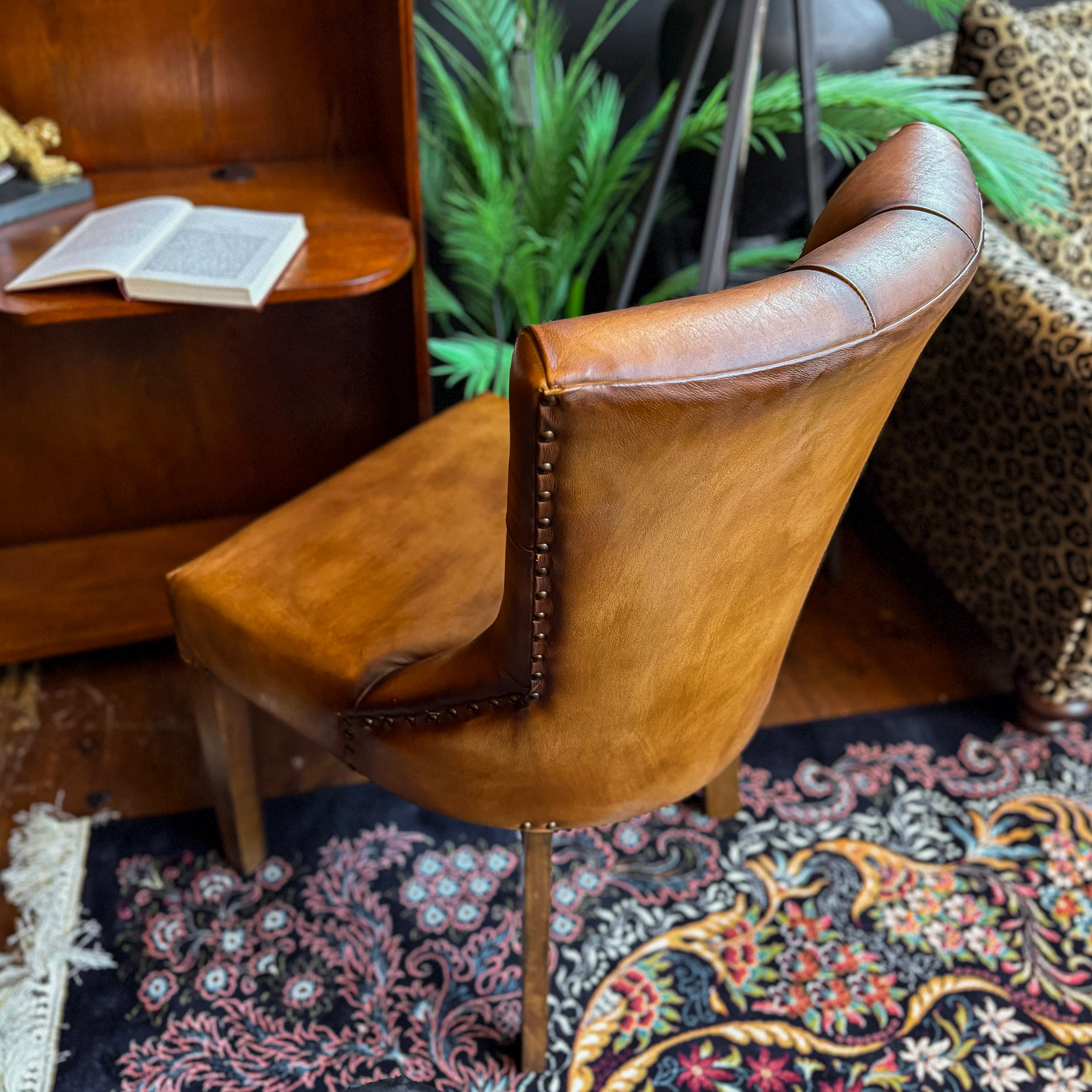 Riley Chesterfield Dining Chair in Leather - New - Image 3