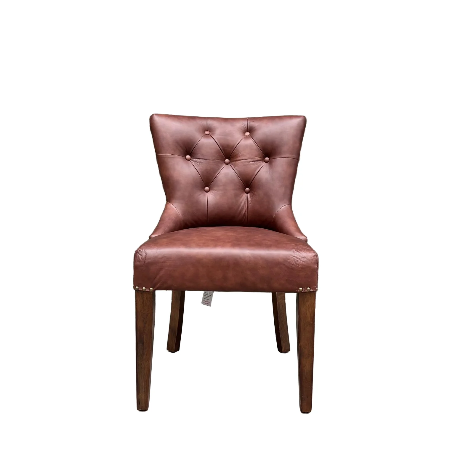 Riley Chesterfield Dining Chair in Leather - New - Image 8