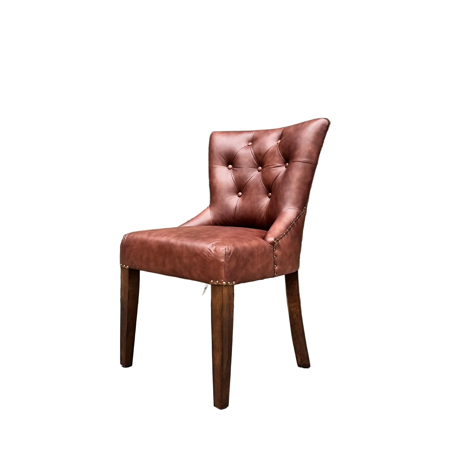 Riley Chesterfield Dining Chair in Leather - New - Image 9