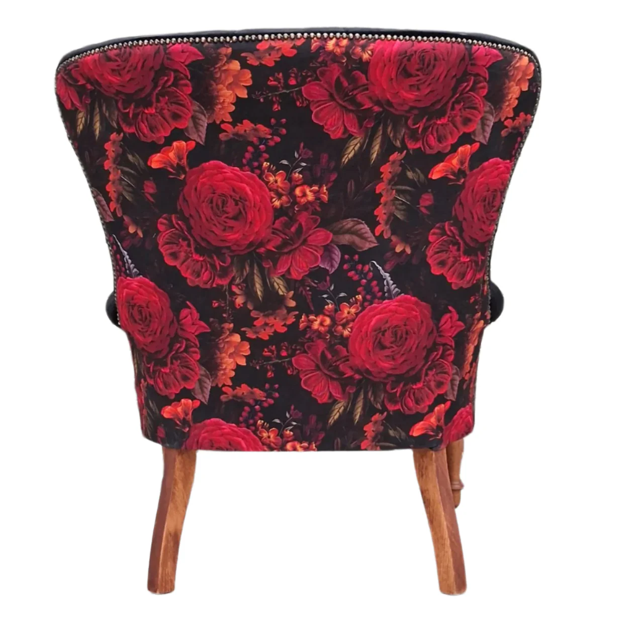 Selfridges Buttoned Wing Back Chair in Plush Ebony & Midnight Haze - New - Image 8