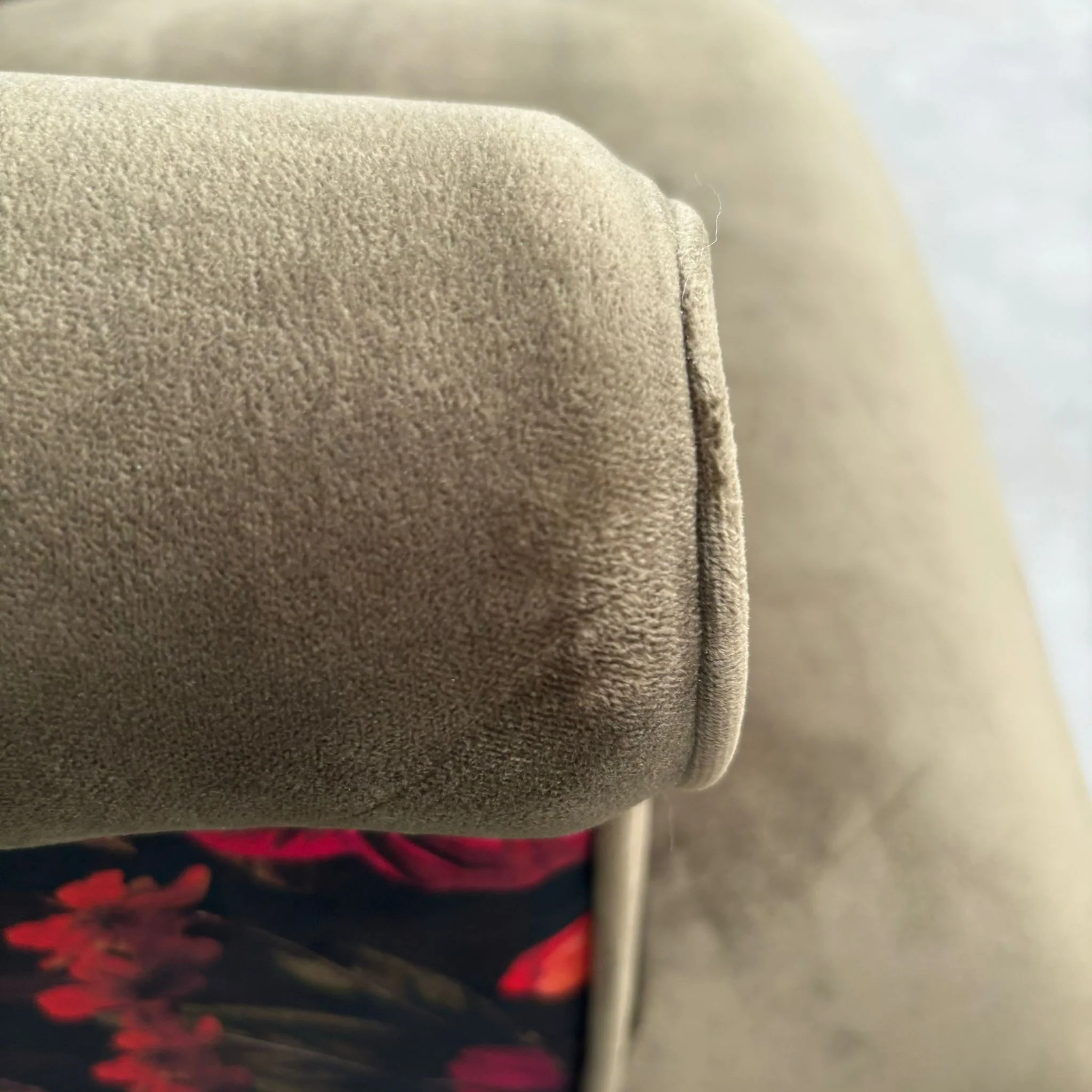 Selfridges Buttoned Wing Back Chair in Plush Khaki & Midnight Haze - Clearance - Image 5
