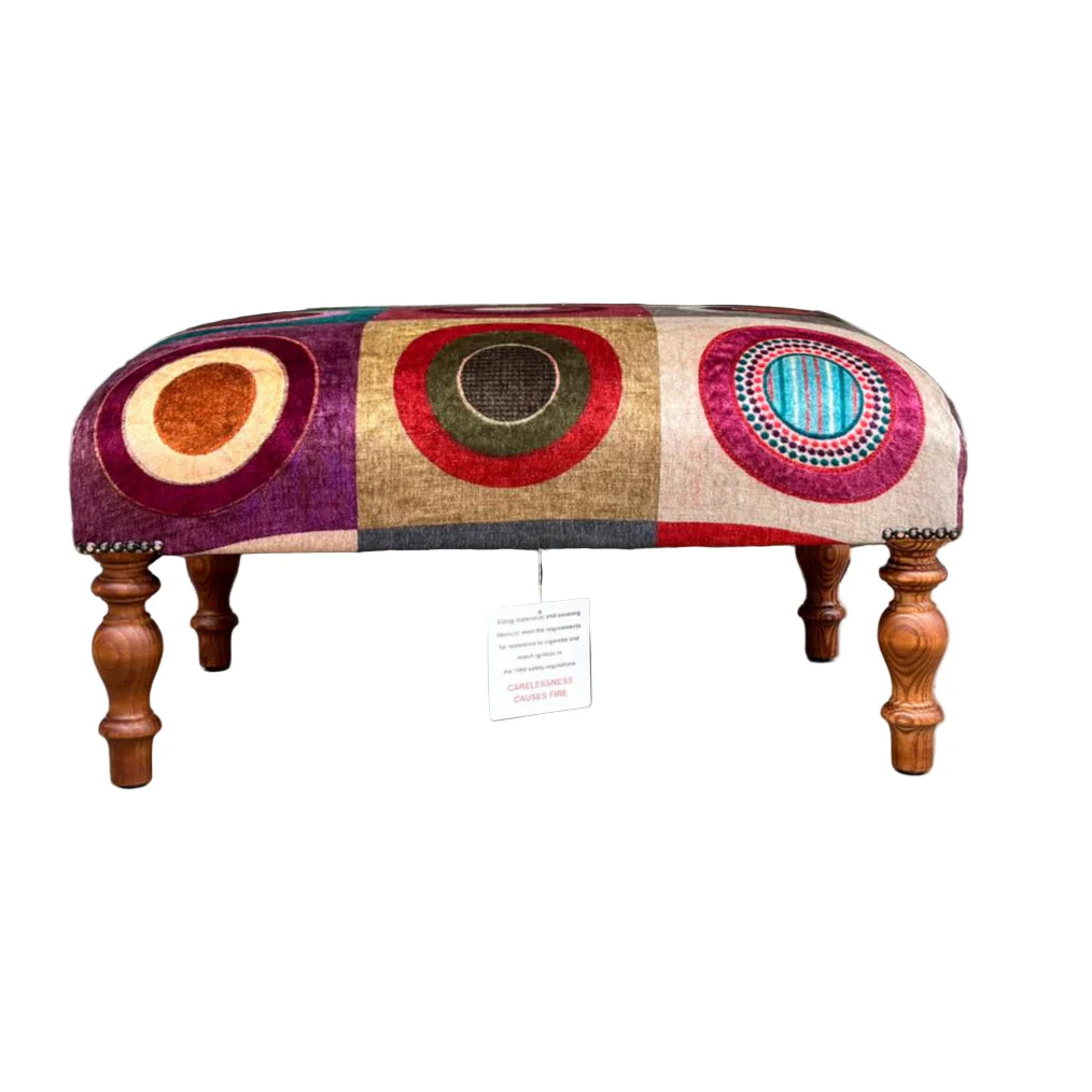 Selfridges Small Footstool in Mulberry Dress Circle Plum - New - Image 5