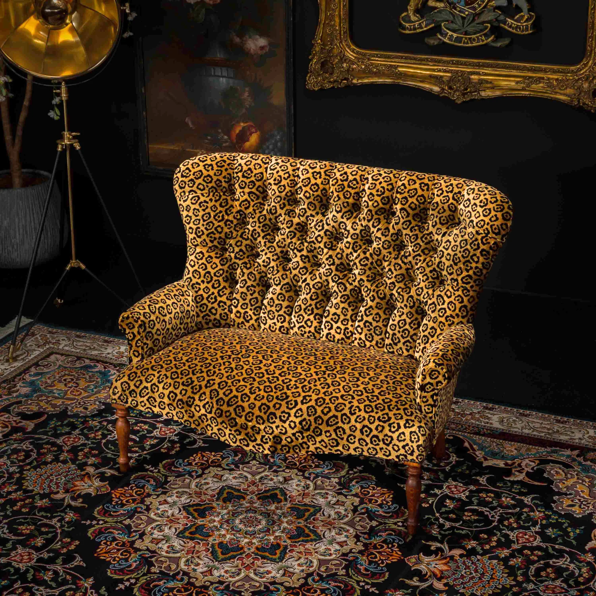 Selfridges Sofa in Leopard Gold Velvet - Image 3