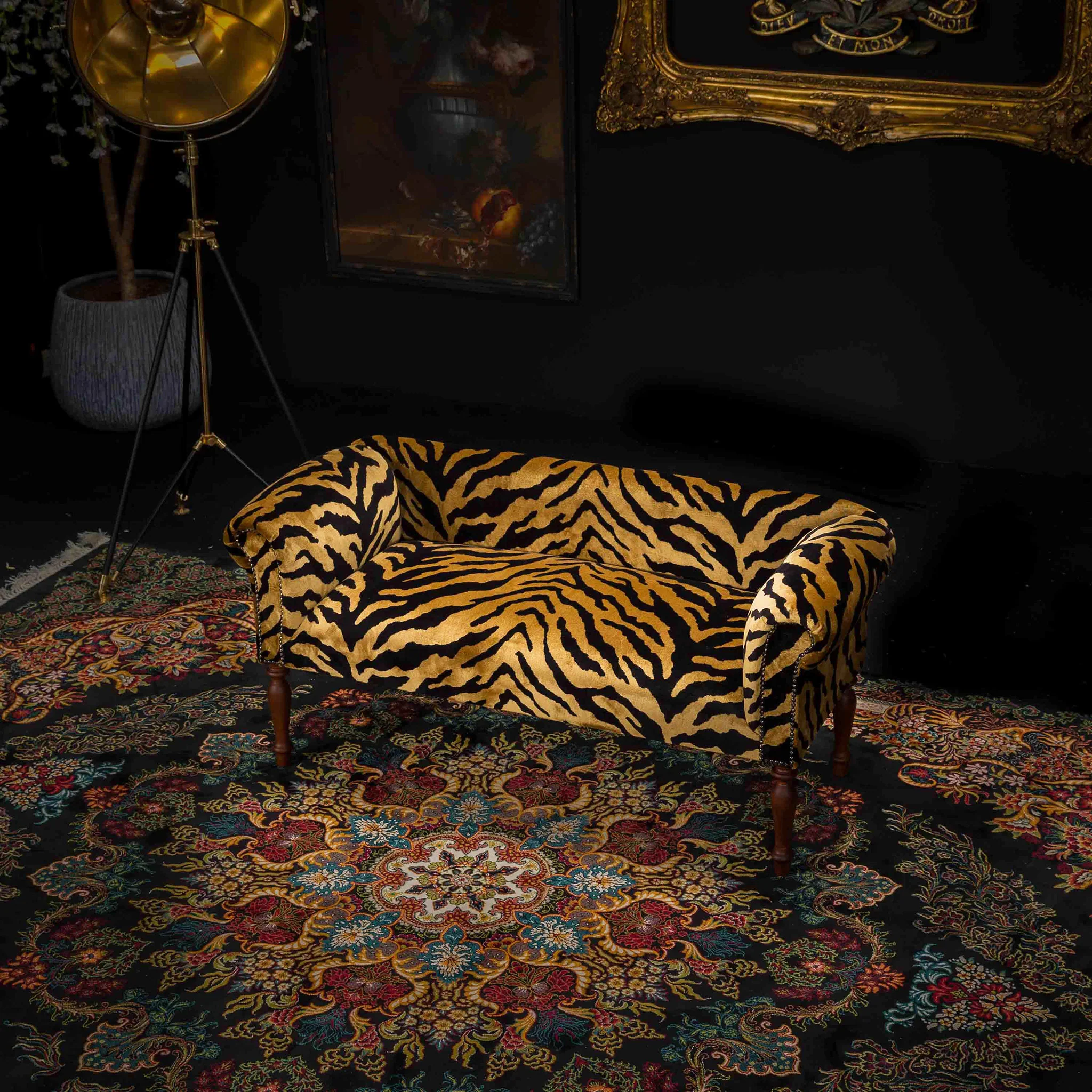 Selfridges Sofa in Zebra Gold Velvet - Image 8