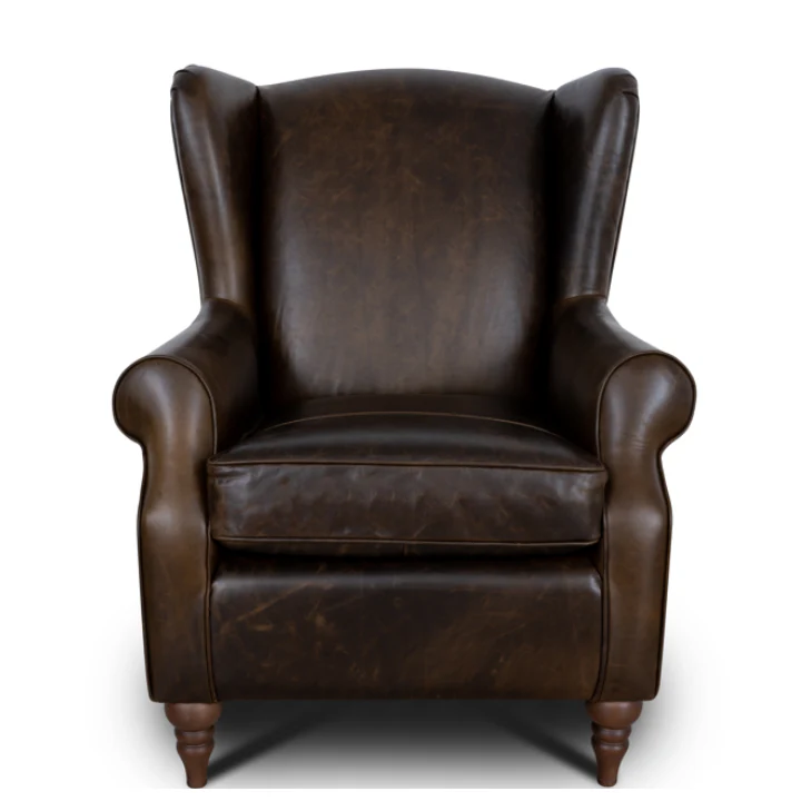Theodore Wingback Chair in Leather - Image 23