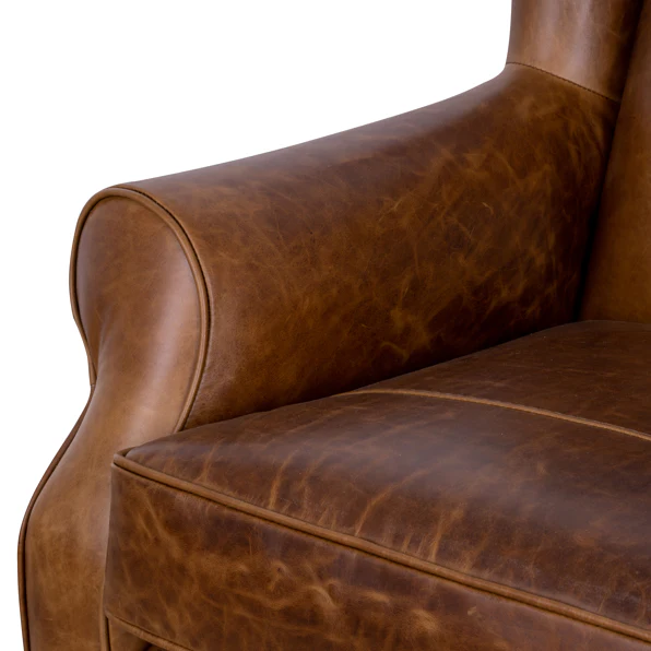 Theodore Wingback Chair in Leather - Image 18
