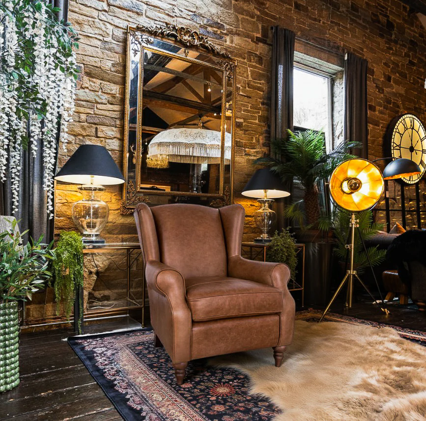 Theodore Wingback Chair in Leather - Image 5