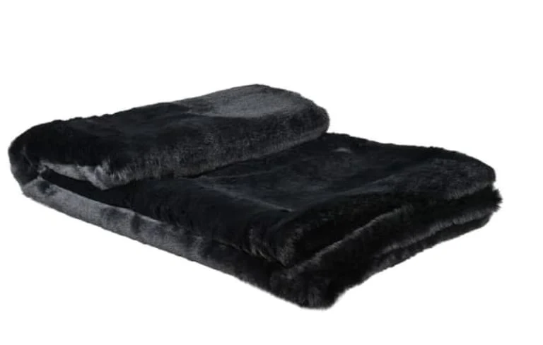 Throw Faux Fur in Jet Black - Clearance - Image 5