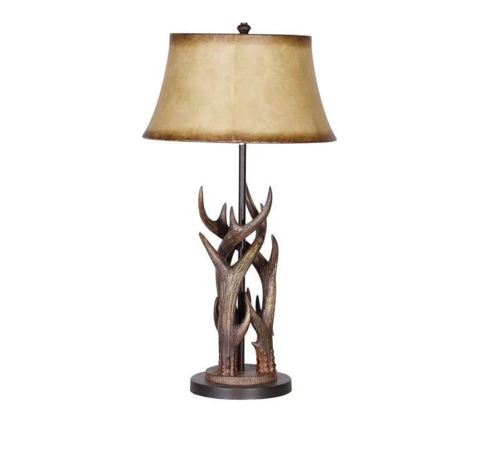 Triple Antler Table Lamp with Shade - Image 4