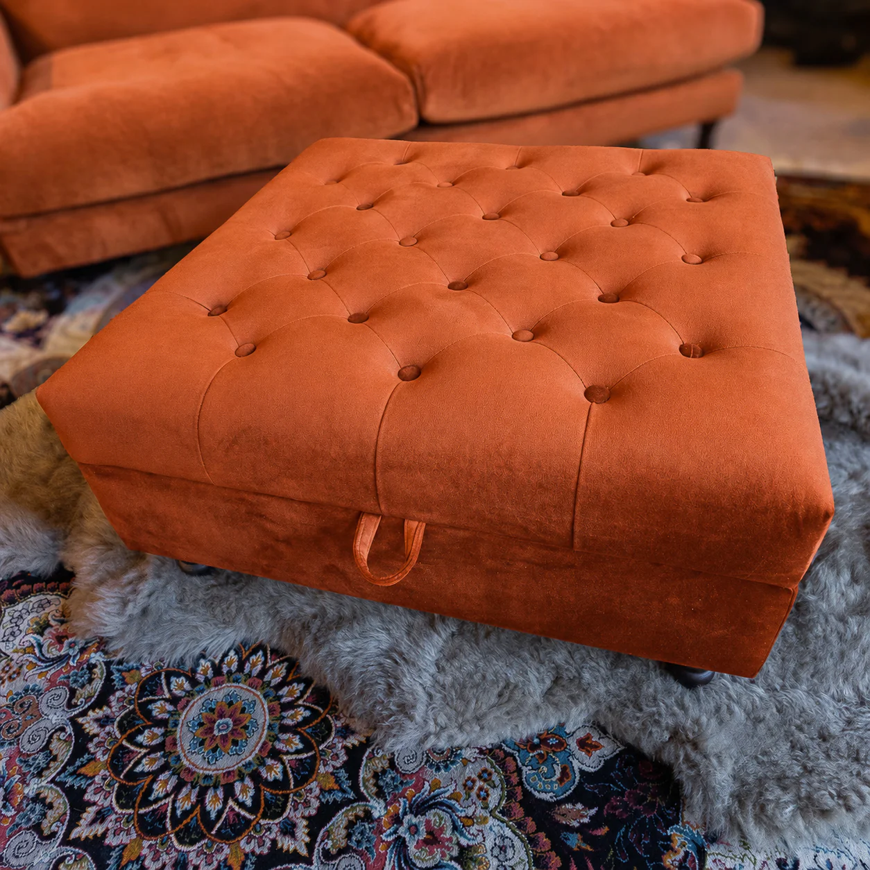 Truffle Storage Footstool in Plush Velvet - Image 10
