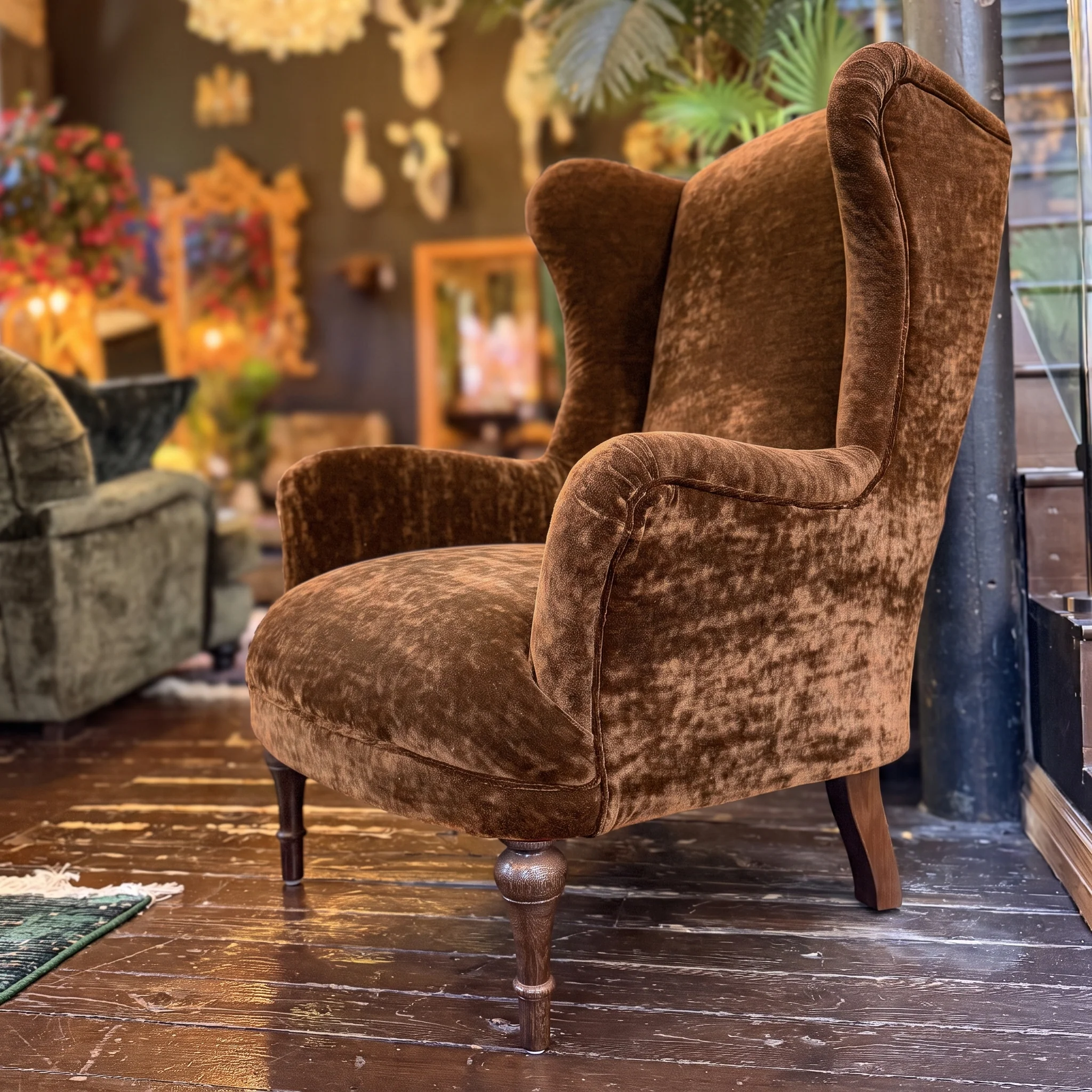 Winston Wingback Accent Chair in Sunshine Velvet - Image 23