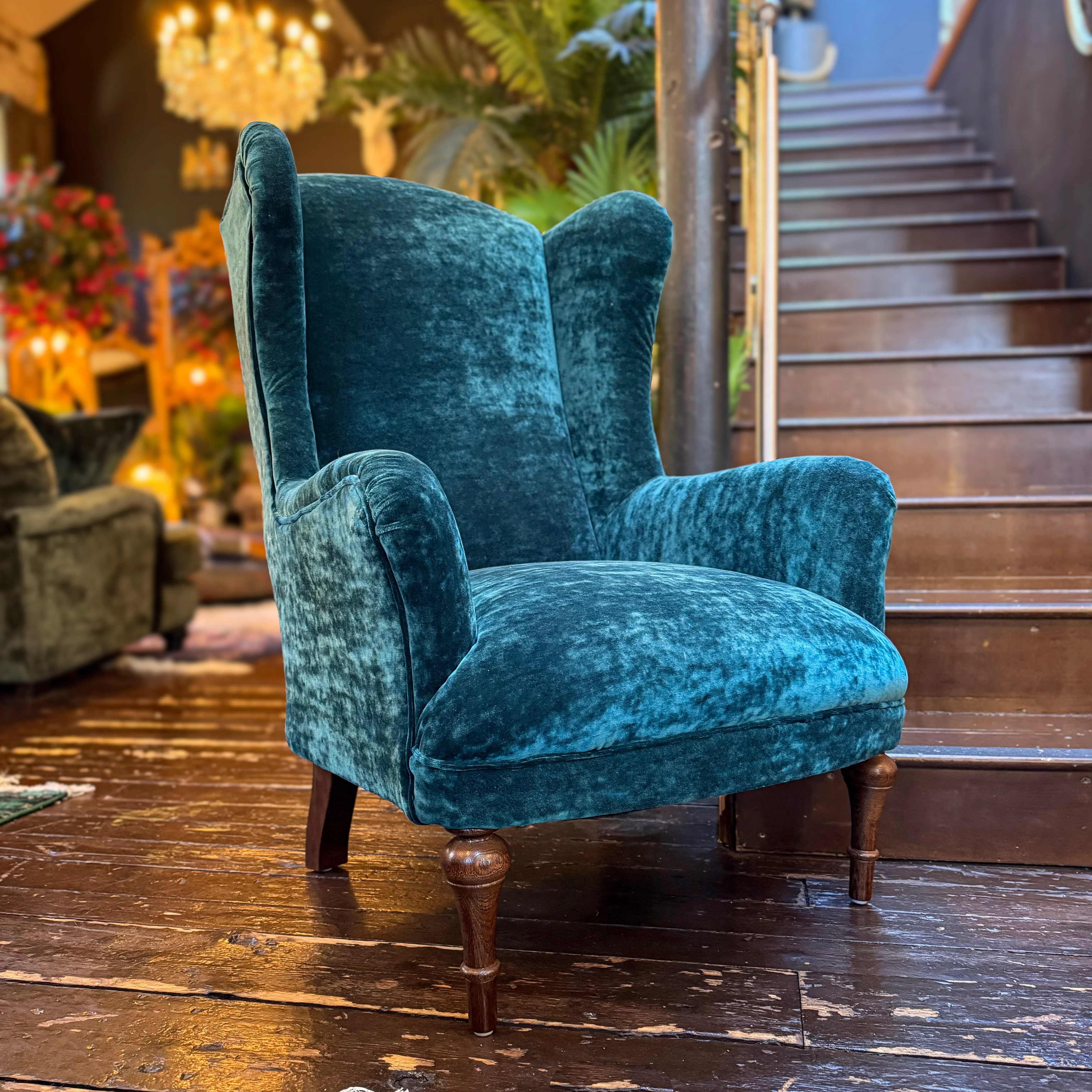Winston Wingback Accent Chair in Sunshine Velvet - Image 6