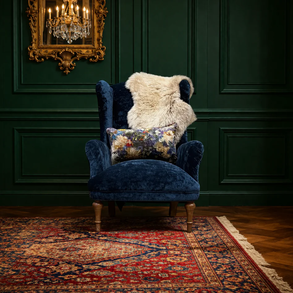 Winston Wingback Accent Chair in Sunshine Velvet - Image 8