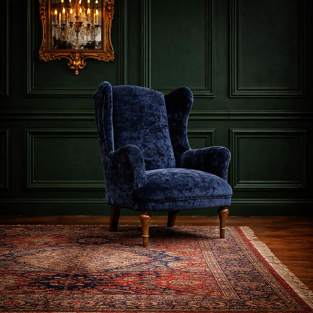 Winston Wingback Accent Chair in Sunshine Velvet - Image 9